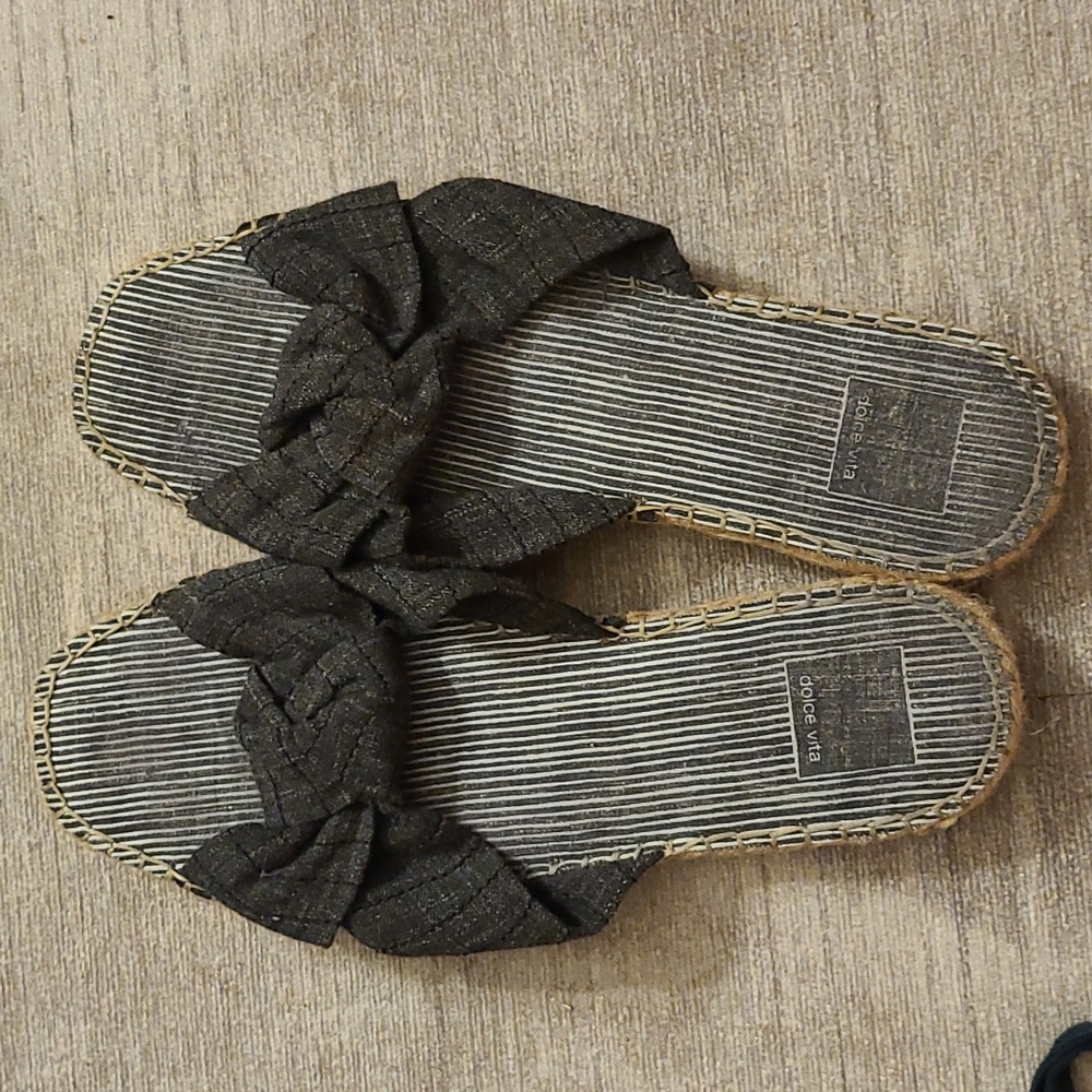 Dolce Vita Denim flat sandals slip on size 8